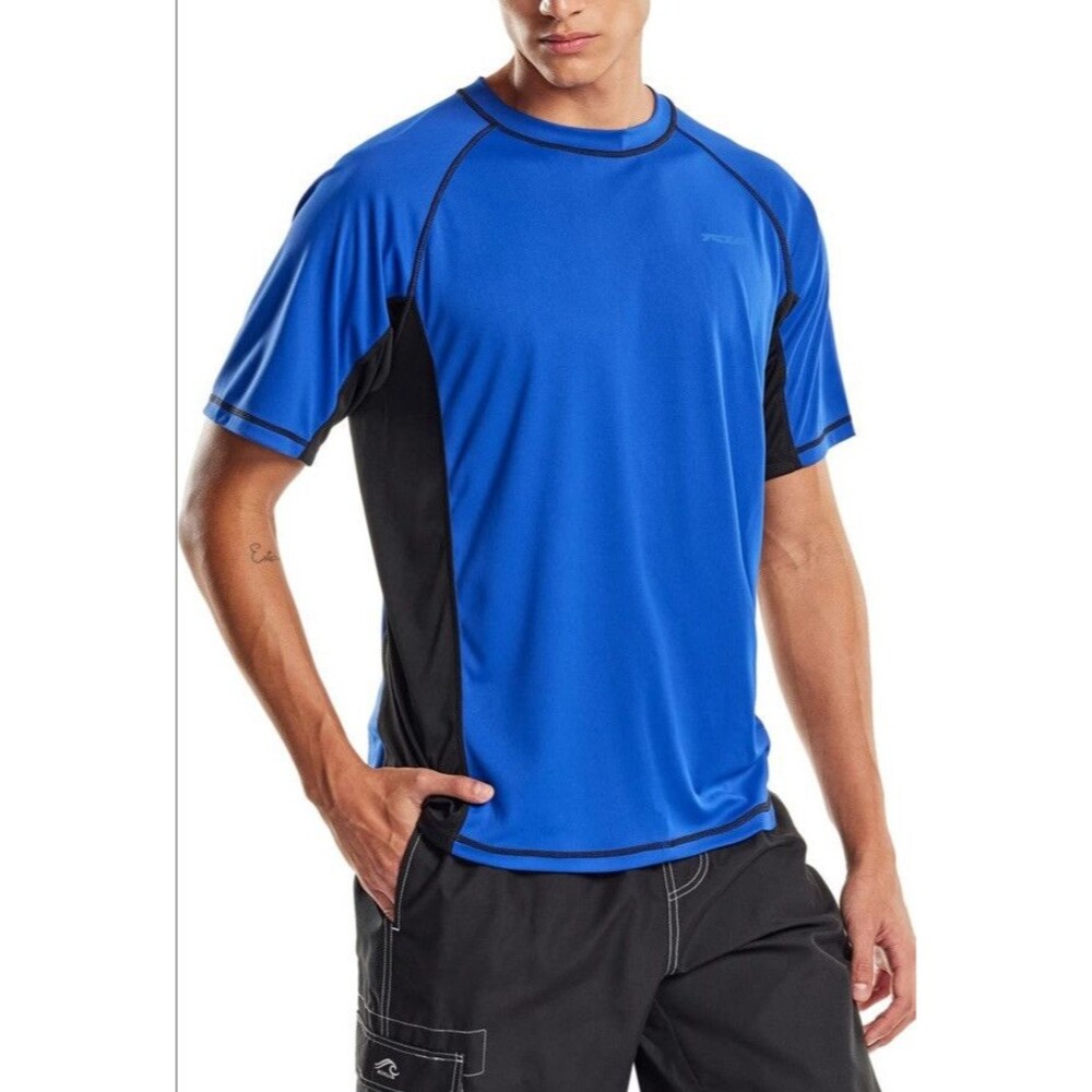 Tesla Men's Size XL UPF 50+Swim Shirt Loose-Fit Swim Tee Rashguard Top